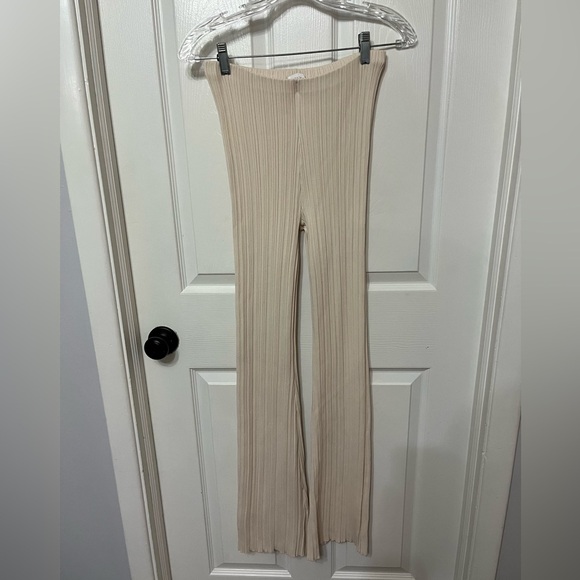 MESHKI chaira straight leg rib knit pants size XS cream - Picture 3 of 6